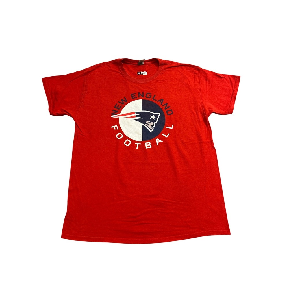 NFL Team Apparel New England Patriots Mens Large Red Good‎ Graphic Tee Shirt